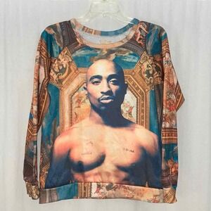 Vintage Tupac Women's Sistine Chapel Graphic Pullover Sweatshirt Size S Shakur